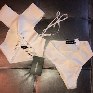 White bandage swim suit